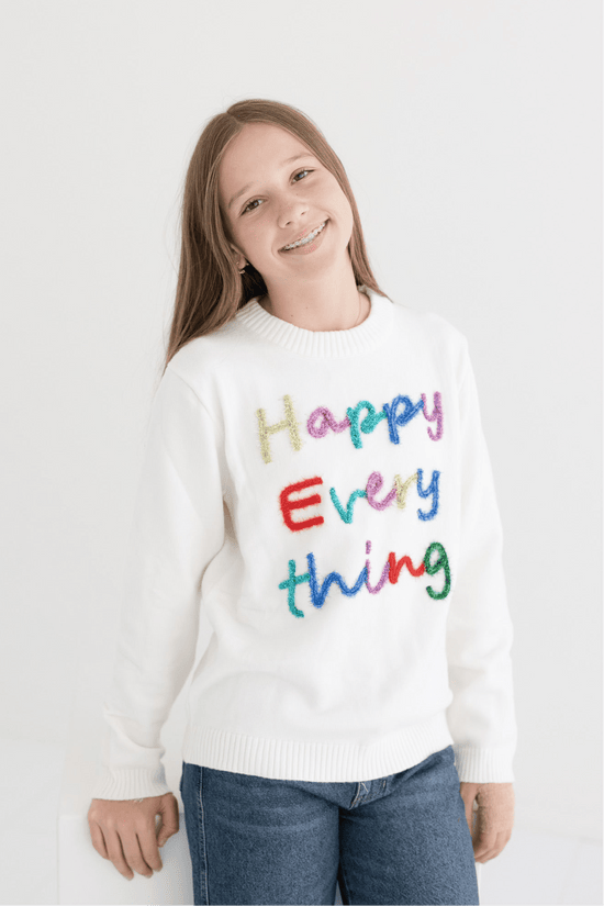 Tween Happy Everything Tinsel Sweater - CAKEWISH