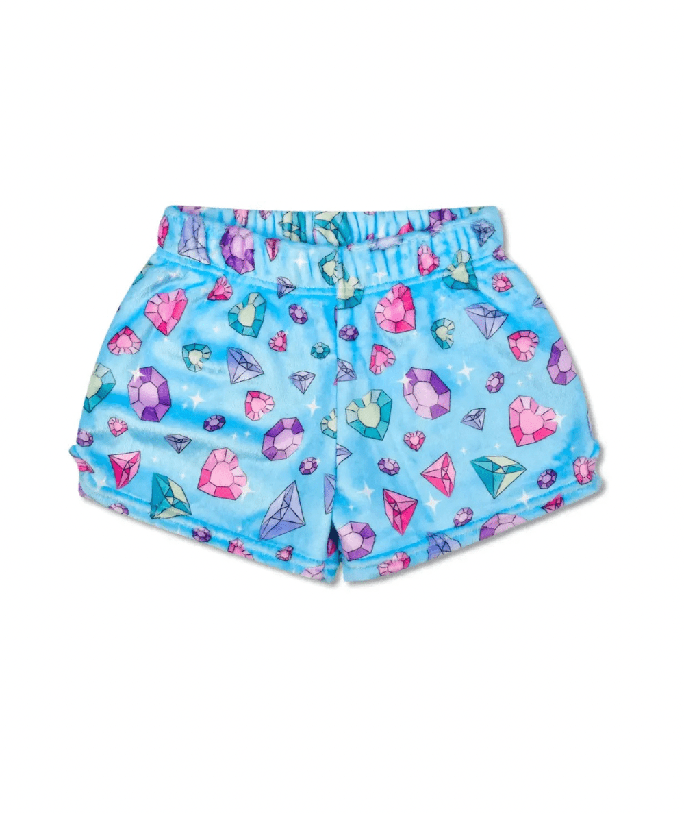 Tween Holiday Print Fuzzy Plush Shorts - CAKEWISH
