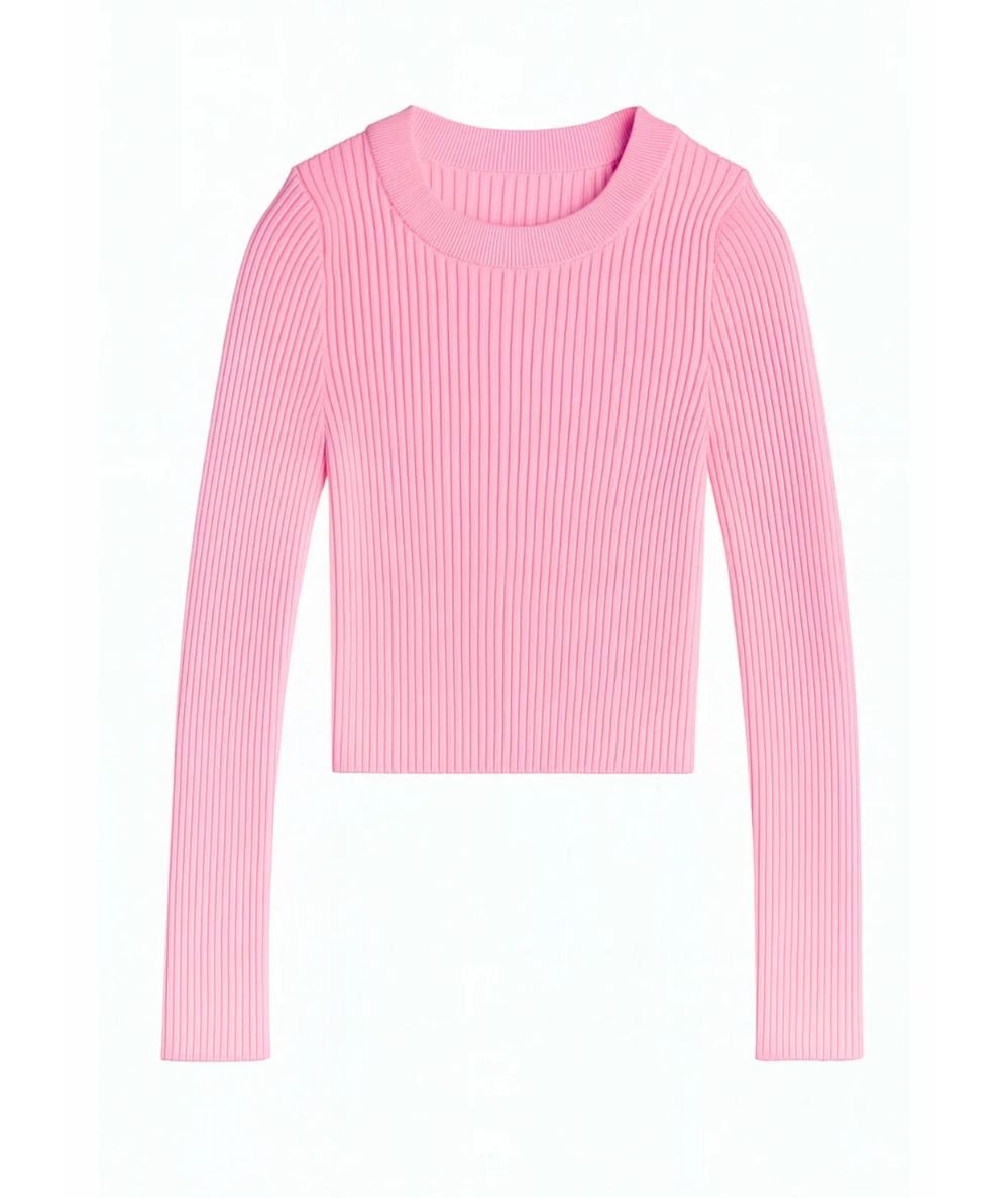 Tween Jeannie Ribbed Knit Sweater in Baby Pink - CAKEWISH