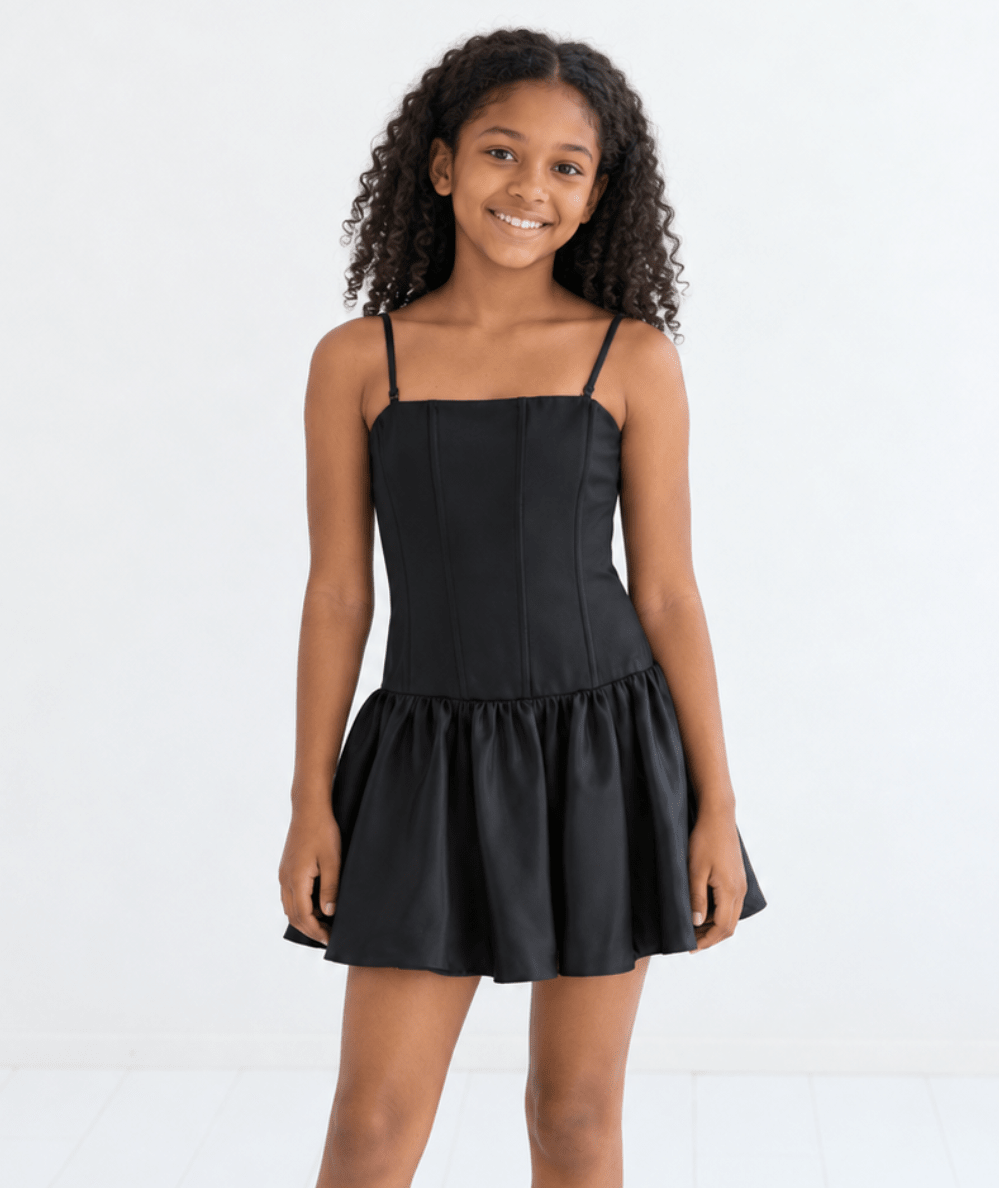 Tween Joanie Mixed Media Party Dress - CAKEWISH