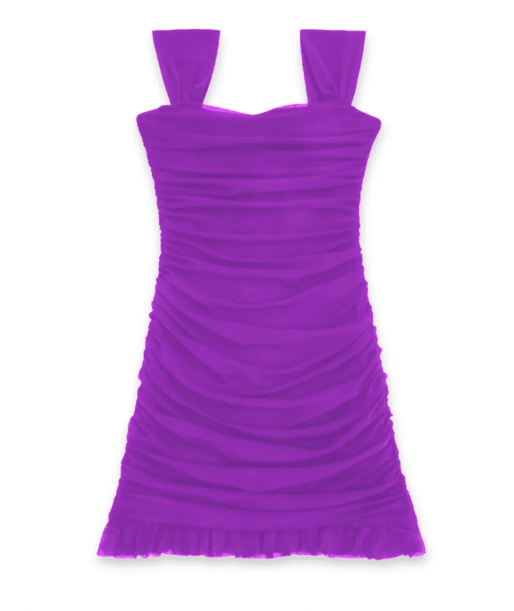 fitted lace wedding dress Girls Purple Dress