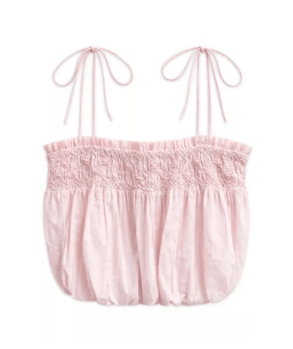 Tween June Embroidered Pearl Smocked Top - CAKEWISH