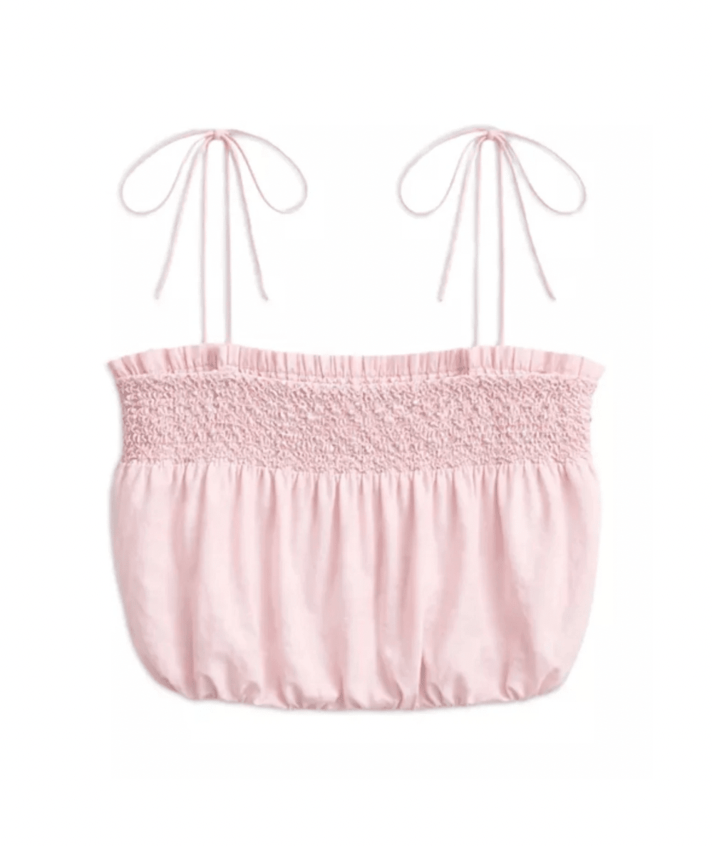 Tween June Embroidered Pearl Smocked Top - CAKEWISH