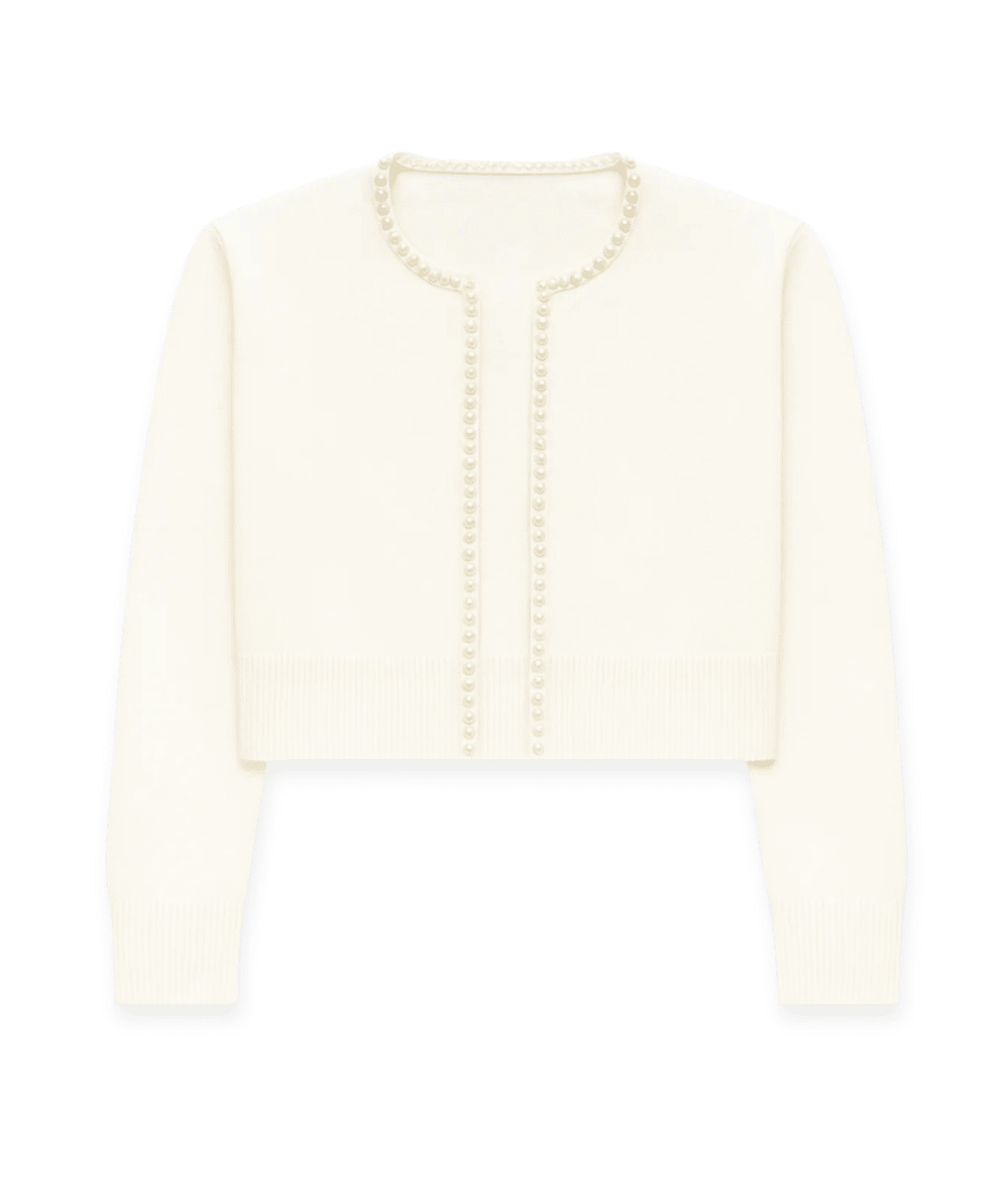 Tween Kitty Sweater with Pearl Trim - CAKEWISH