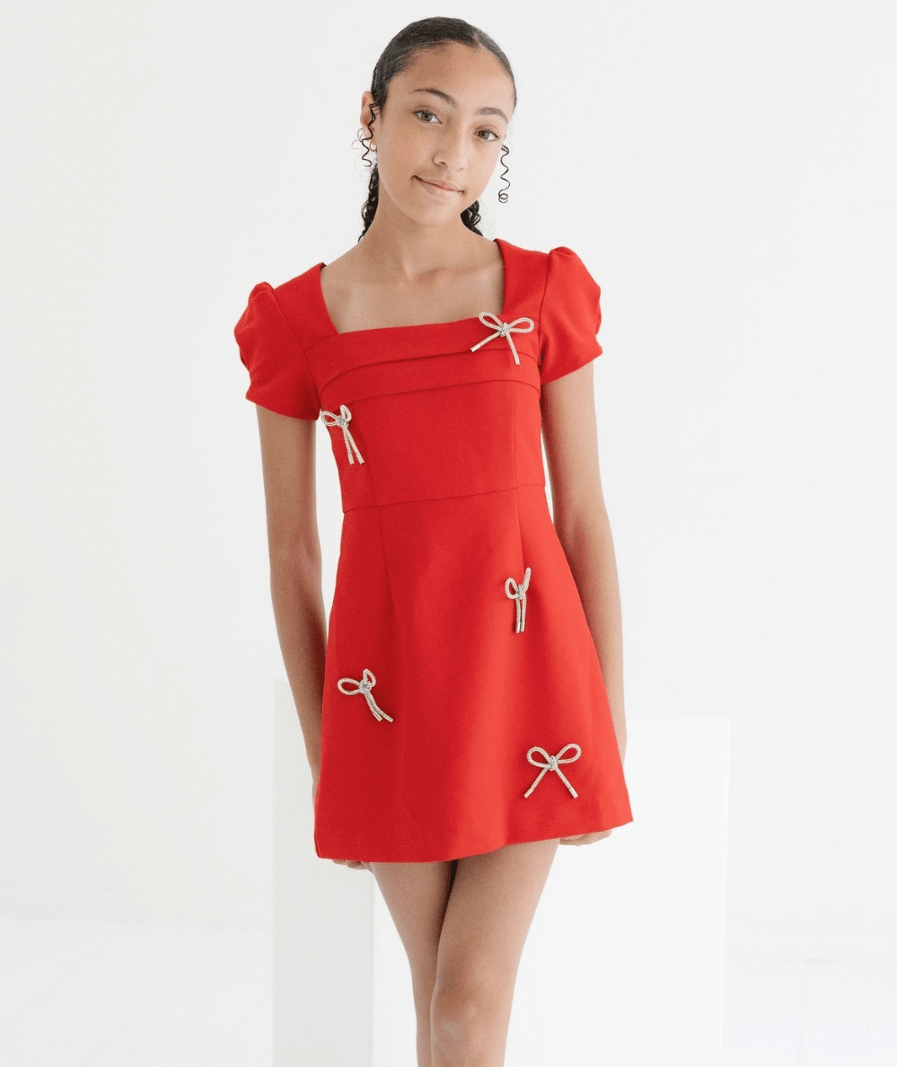 Tween Kora Bow Embellished Occasion Dress - CAKEWISH