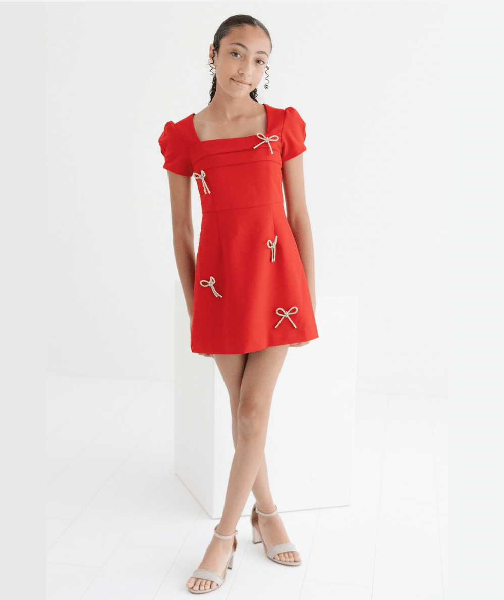 Tween Kora Bow Embellished Occasion Dress - CAKEWISH
