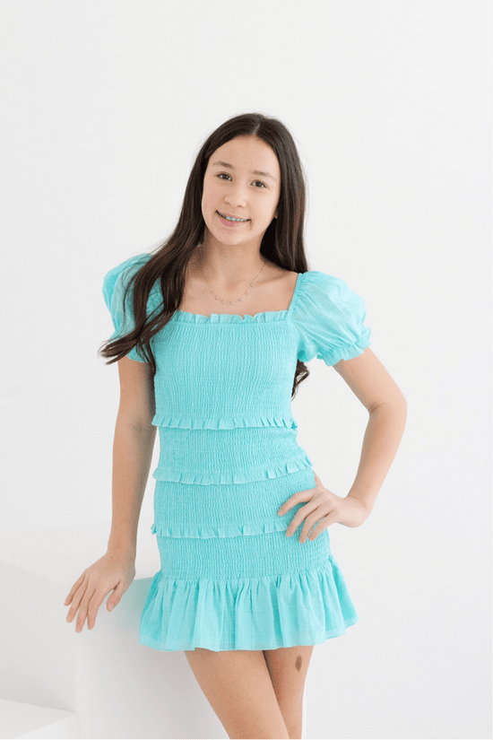 Tween Laila Dobby Check Dress - CAKEWISH