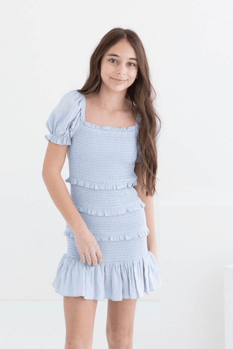 Tween Laila Solid Short Sleeve Dress - CAKEWISH