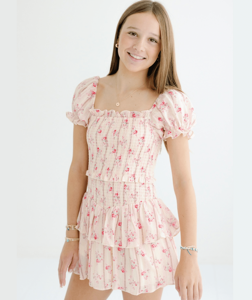 Tween Lainey Floral Print Dress - CAKEWISH
