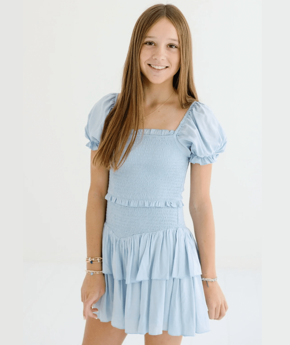 Tween Lainey Puff Sleeve Dress by KatieJ NYC - CAKEWISH