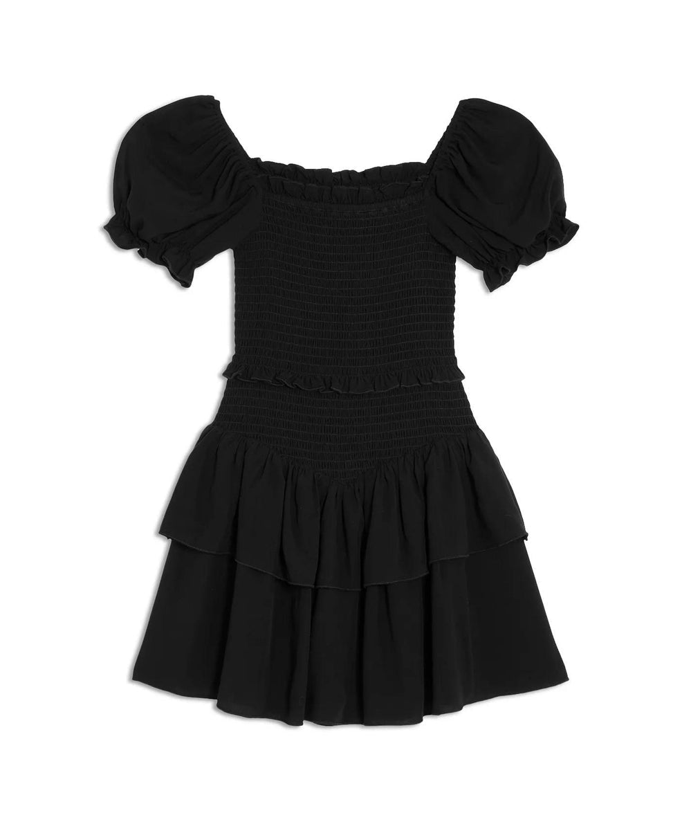 Tween Lainey Solid Dress in Black - CAKEWISH