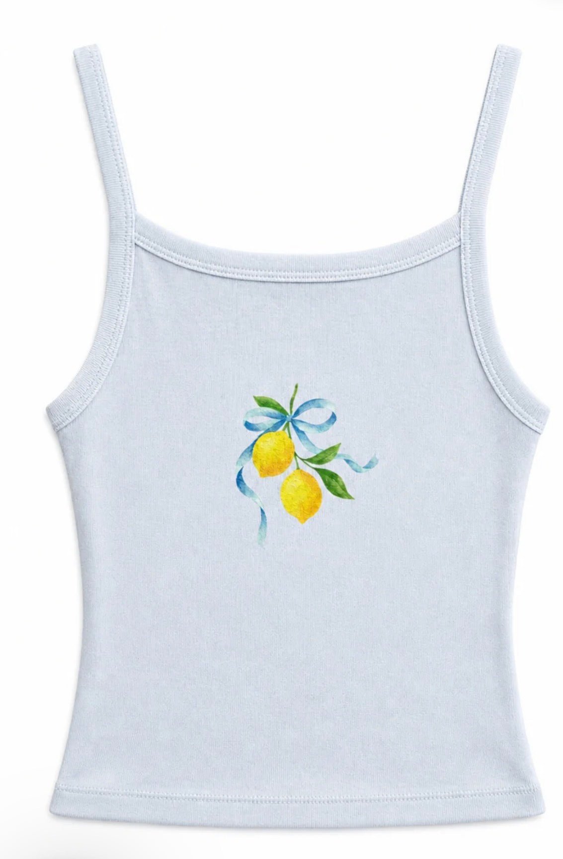 Tween Lemon Bow Ribbed Graphic Tank - CAKEWISH