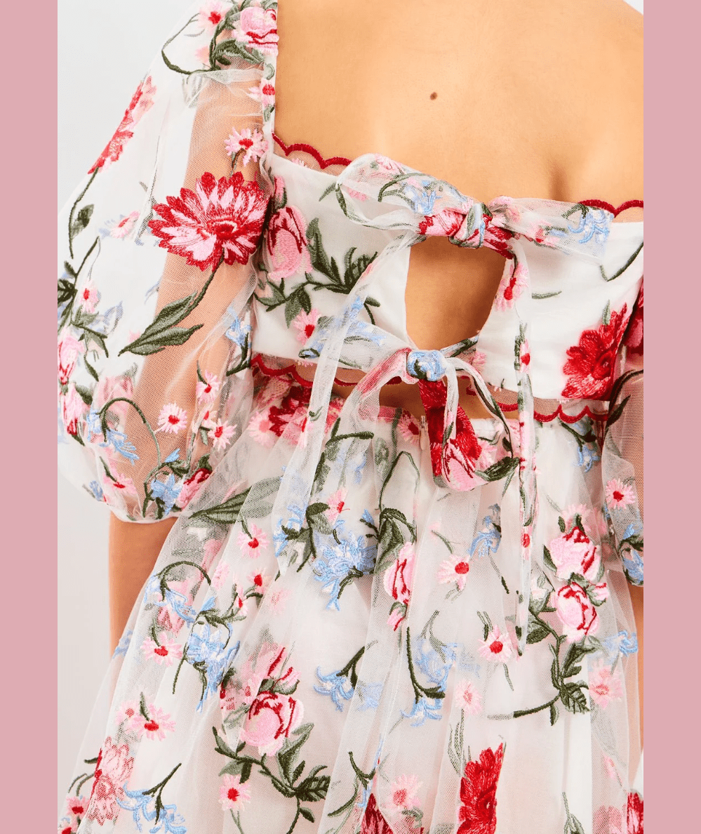 Tween Lillia Embroidered Mini Dress - CAKEWISH
