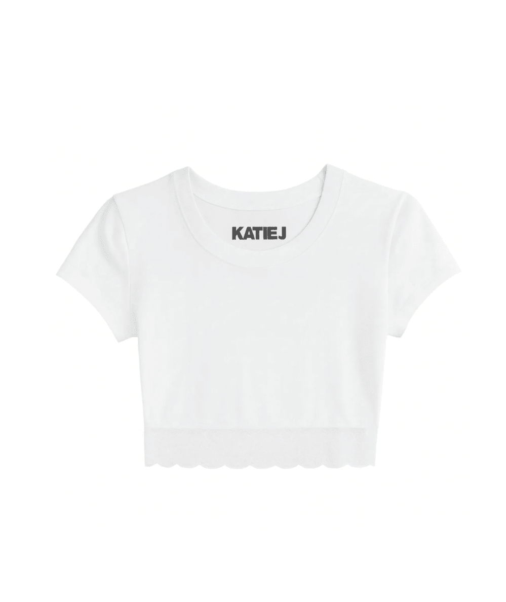 Tween Lindsay Lace Trim Tee - CAKEWISH