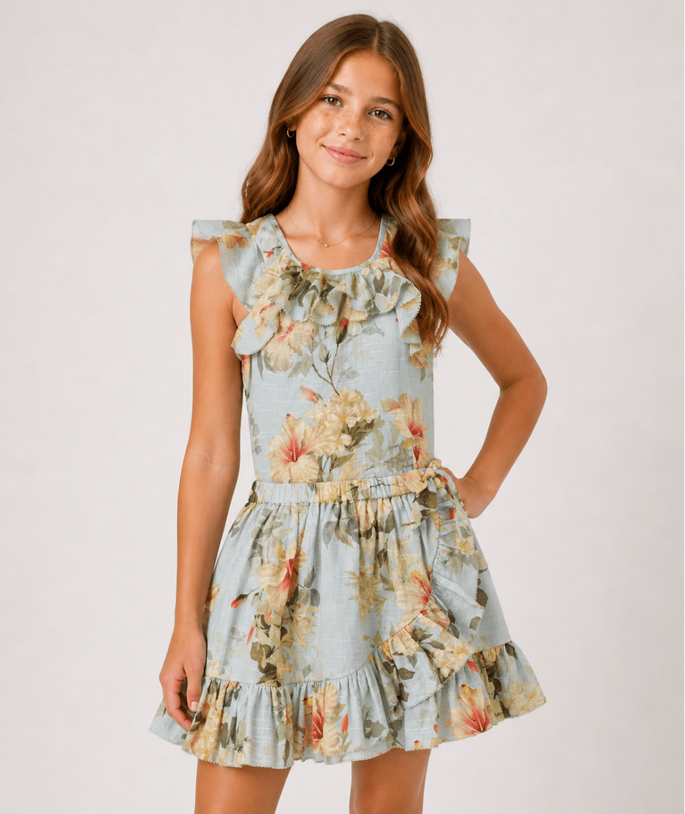 Tween Mahon Floral Frill Skirt - CAKEWISH