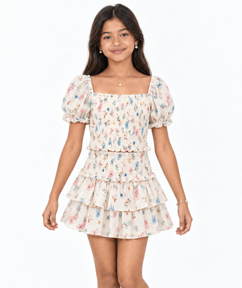 Tween Marlee Floral Print Top - CAKEWISH