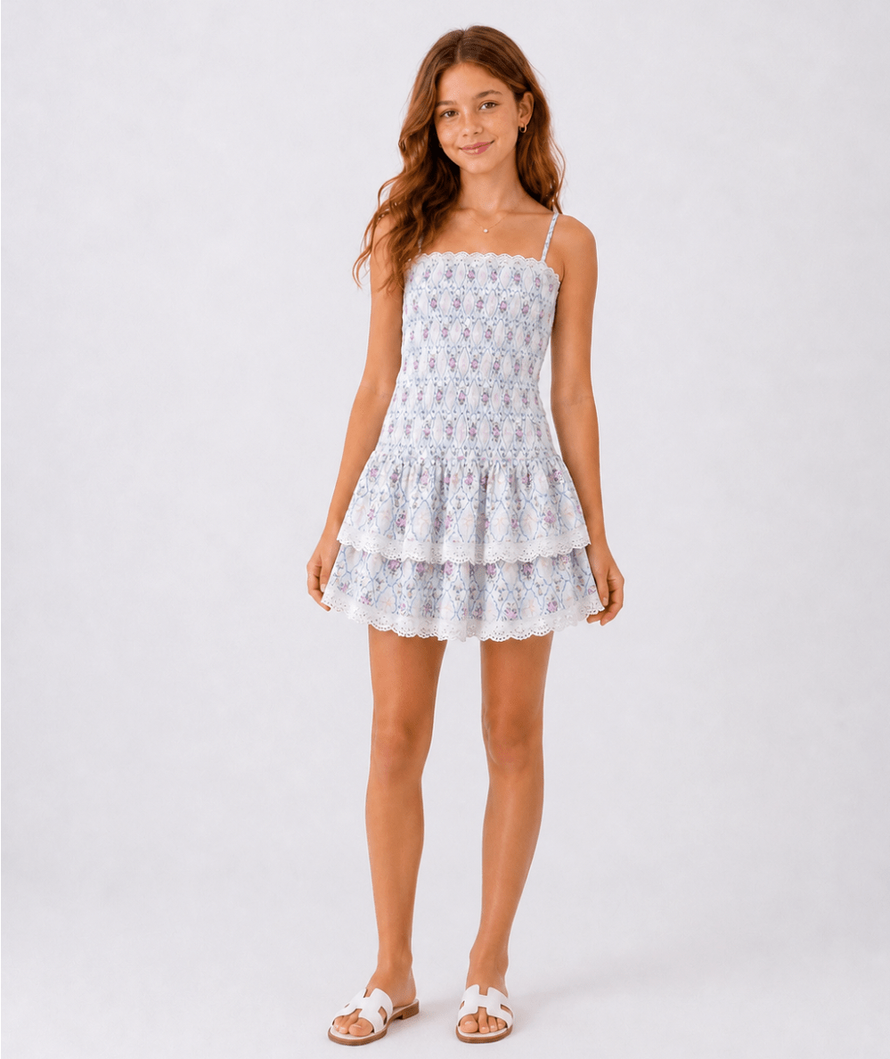Tween Melina Smocked Drop Waist Dress - CAKEWISH