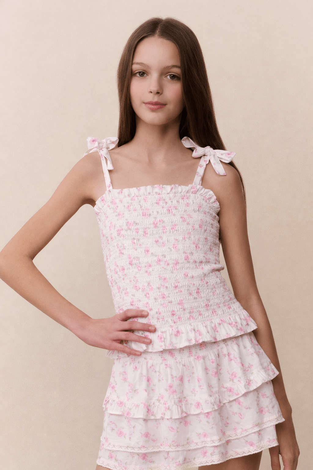 Tween Merrinelle Floral Smocked Top - CAKEWISH