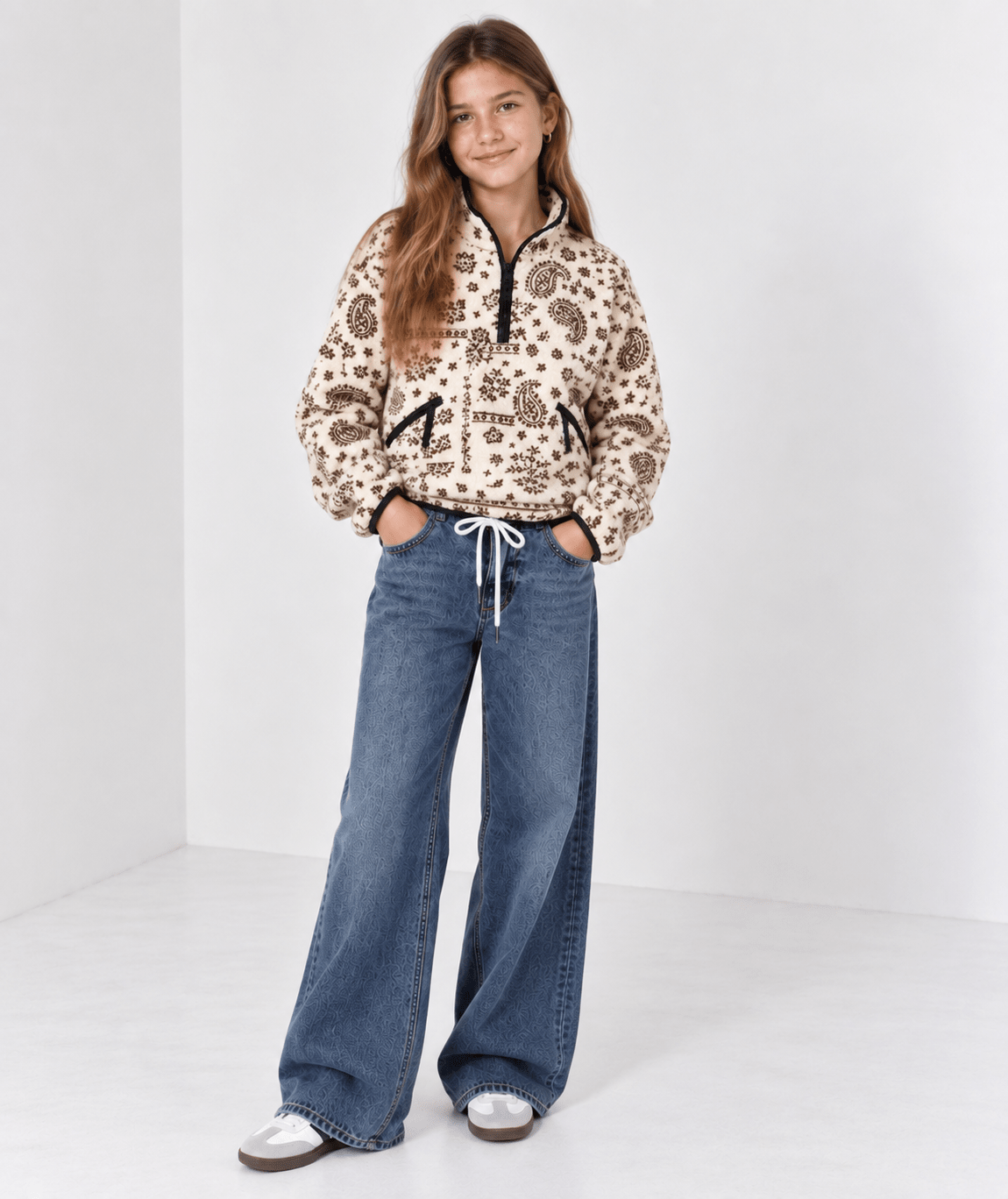 Tween Milly Quarter Zip Sherpa Jacket - CAKEWISH