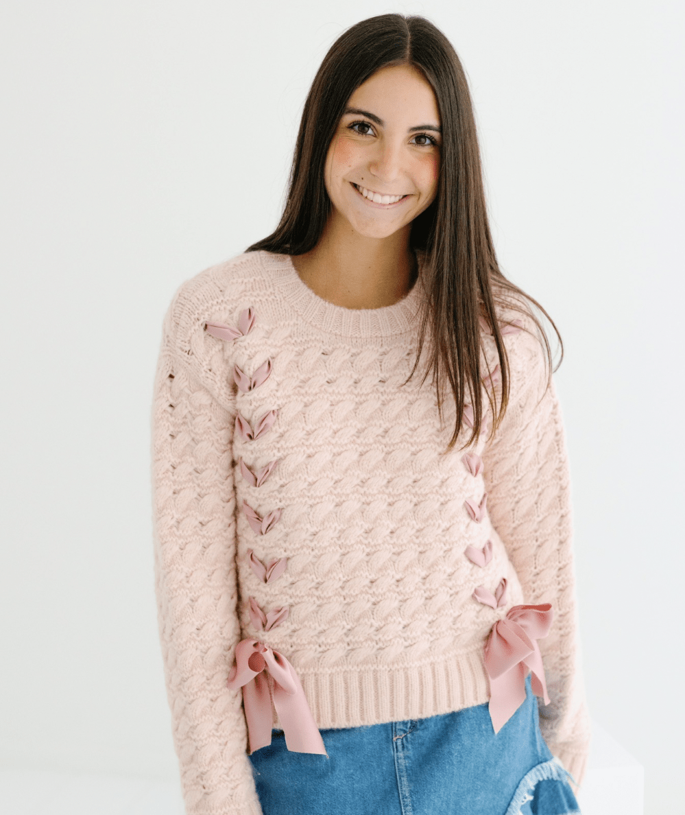 Tween Minetta Pullover Bow Sweater - CAKEWISH