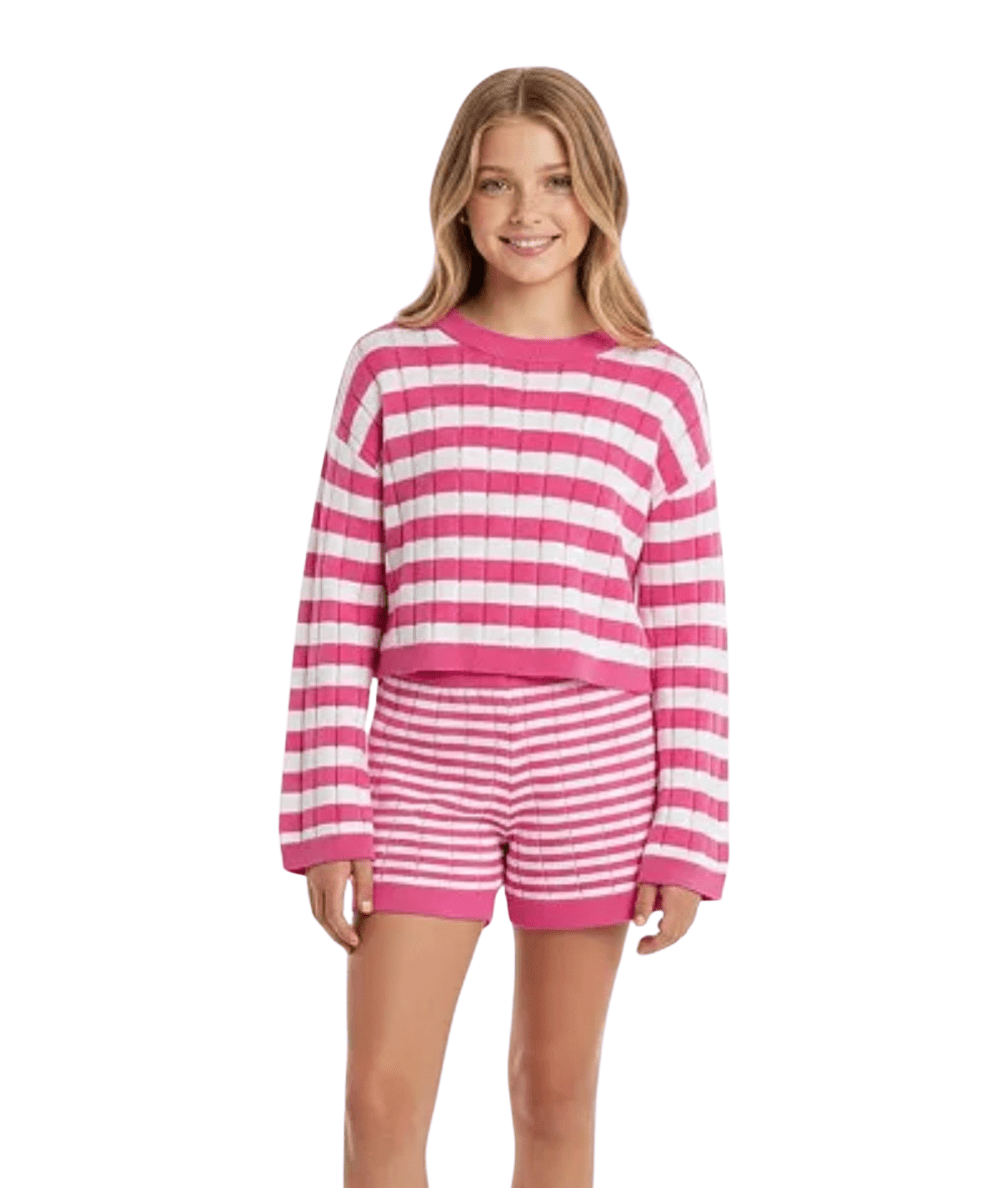 Tween Mixed Stripe Short Set - CAKEWISH