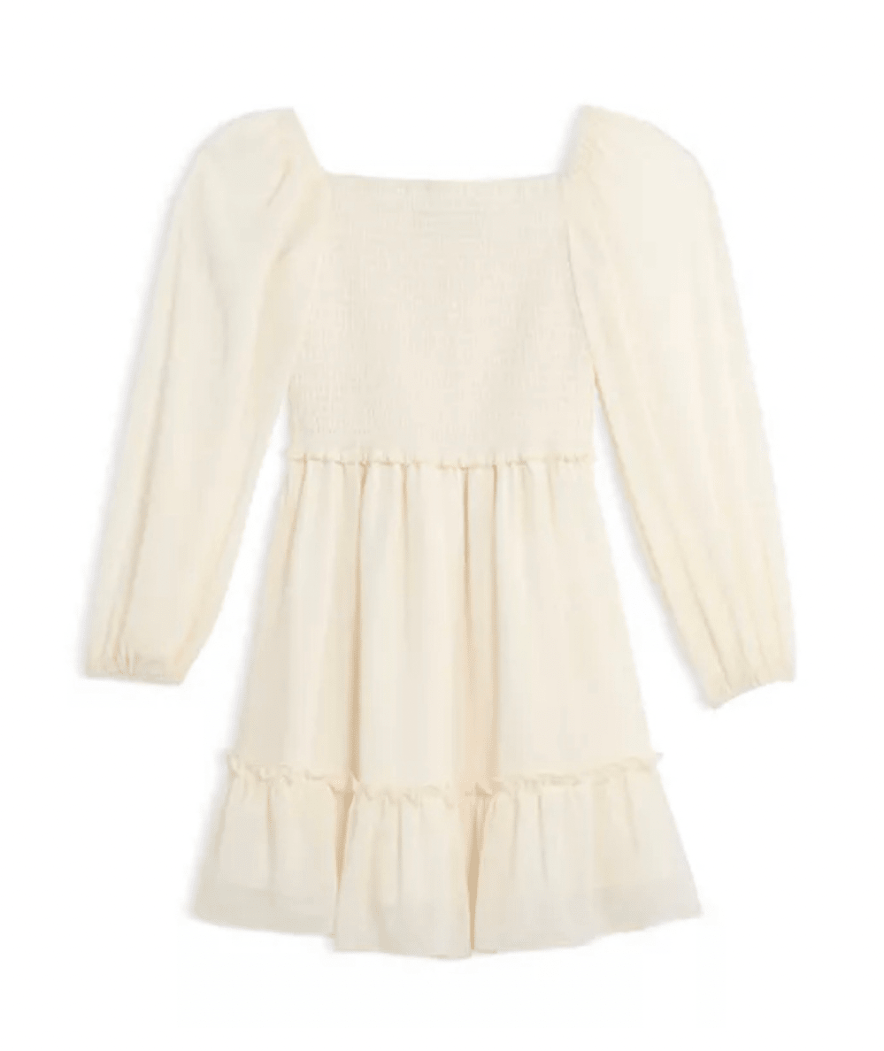 Tween Molly Long Sleeve Silky Georgette Dress - CAKEWISH