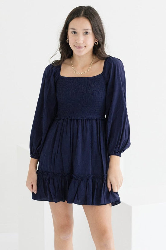 Tween Molly Solid Long Sleeve Dress - CAKEWISH