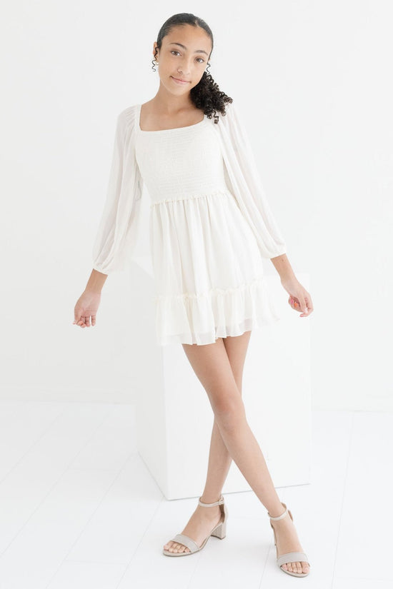 Tween Molly Solid Long Sleeve Dress - CAKEWISH