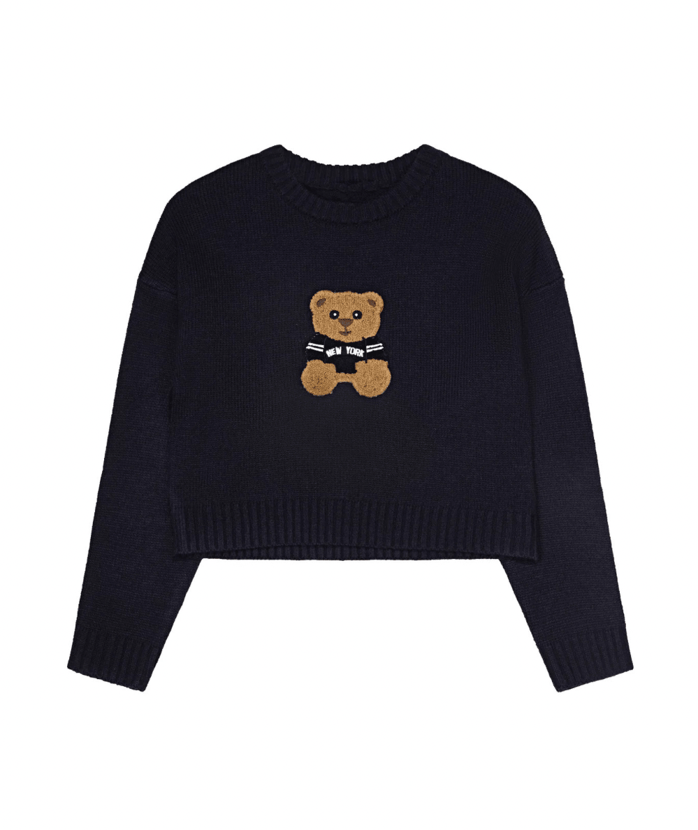 Tween New York Fuzzy Bear Sweater - CAKEWISH