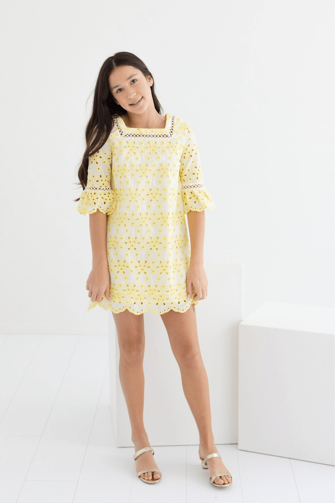 Tween Nora Embroidered Mini Dress - CAKEWISH