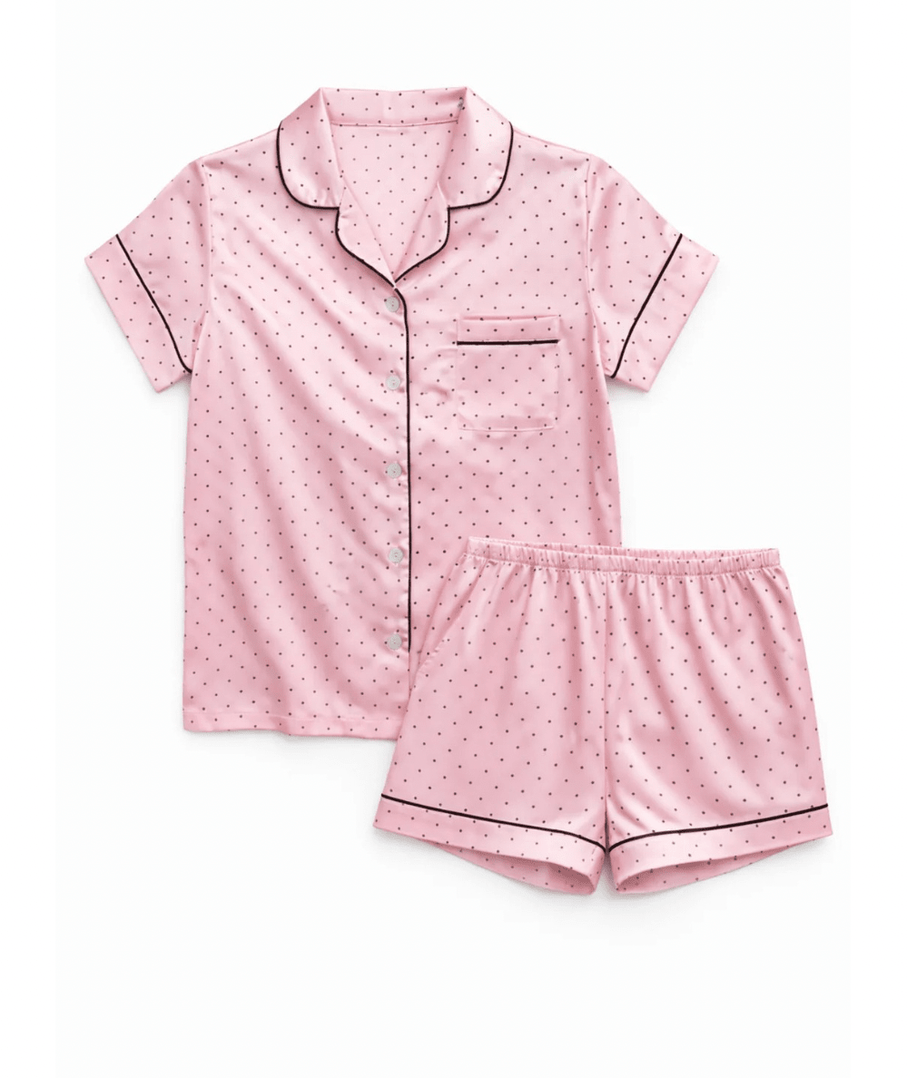 Tween Olivia Satin Polka Dot Pajama Short Set - CAKEWISH