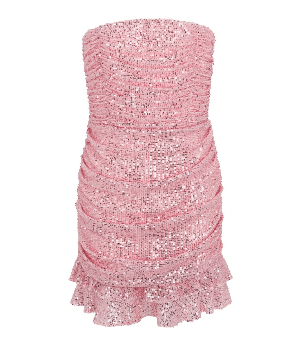 Tween Ophelia Pink Strapless Sequin Mini Party Dress - CAKEWISH