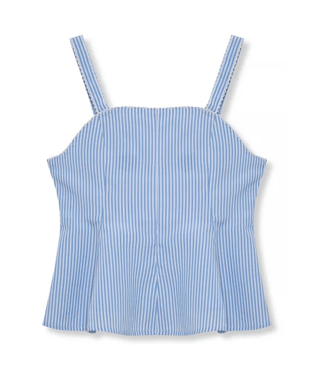 Tween Peplum Blue Stripe Tank Top - CAKEWISH