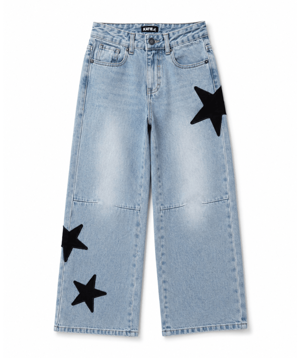 Tween Philly Star Patch Wide Leg Jean - CAKEWISH