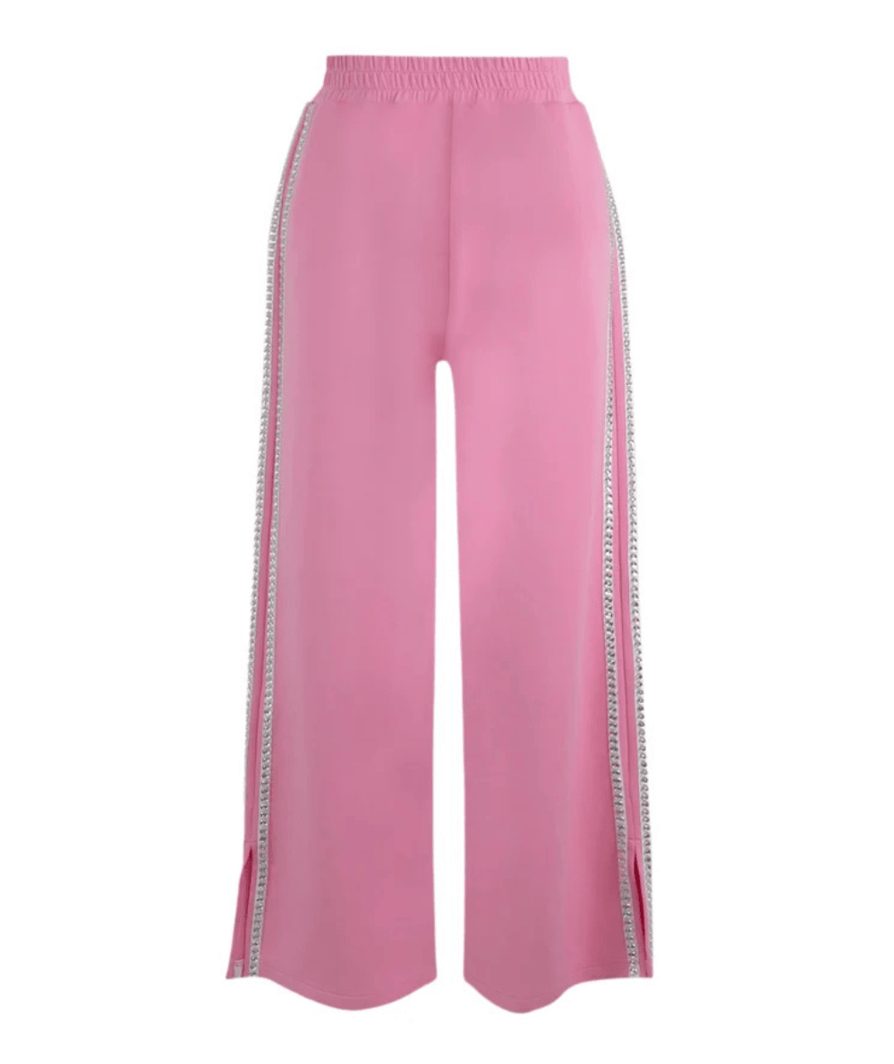 Lola & the Boys Tween Pink Gem Trim Wide leg Sweatpants - CAKEWISH