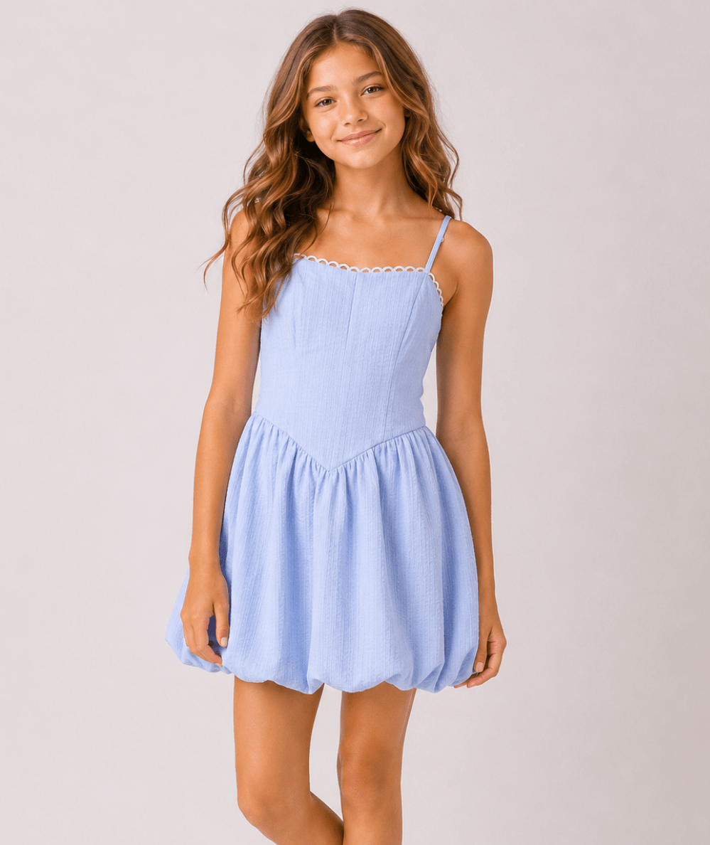 Tween Pinstripe Bubble Dress - CAKEWISH