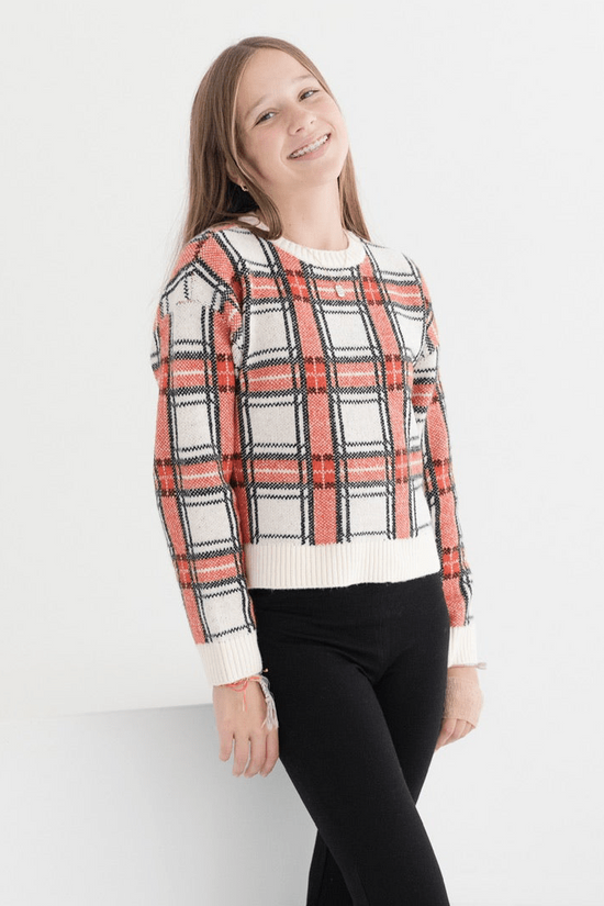 Tween Plaid Sweater - CAKEWISH