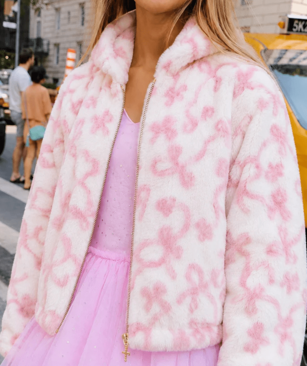 Tween Pretty Bows Fuzzy Jacket - CAKEWISH