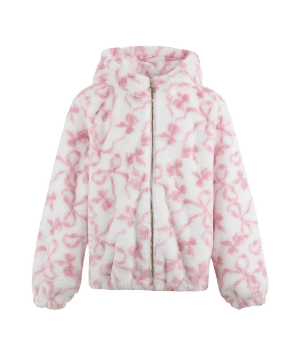 Tween Pretty Bows Fuzzy Jacket - CAKEWISH