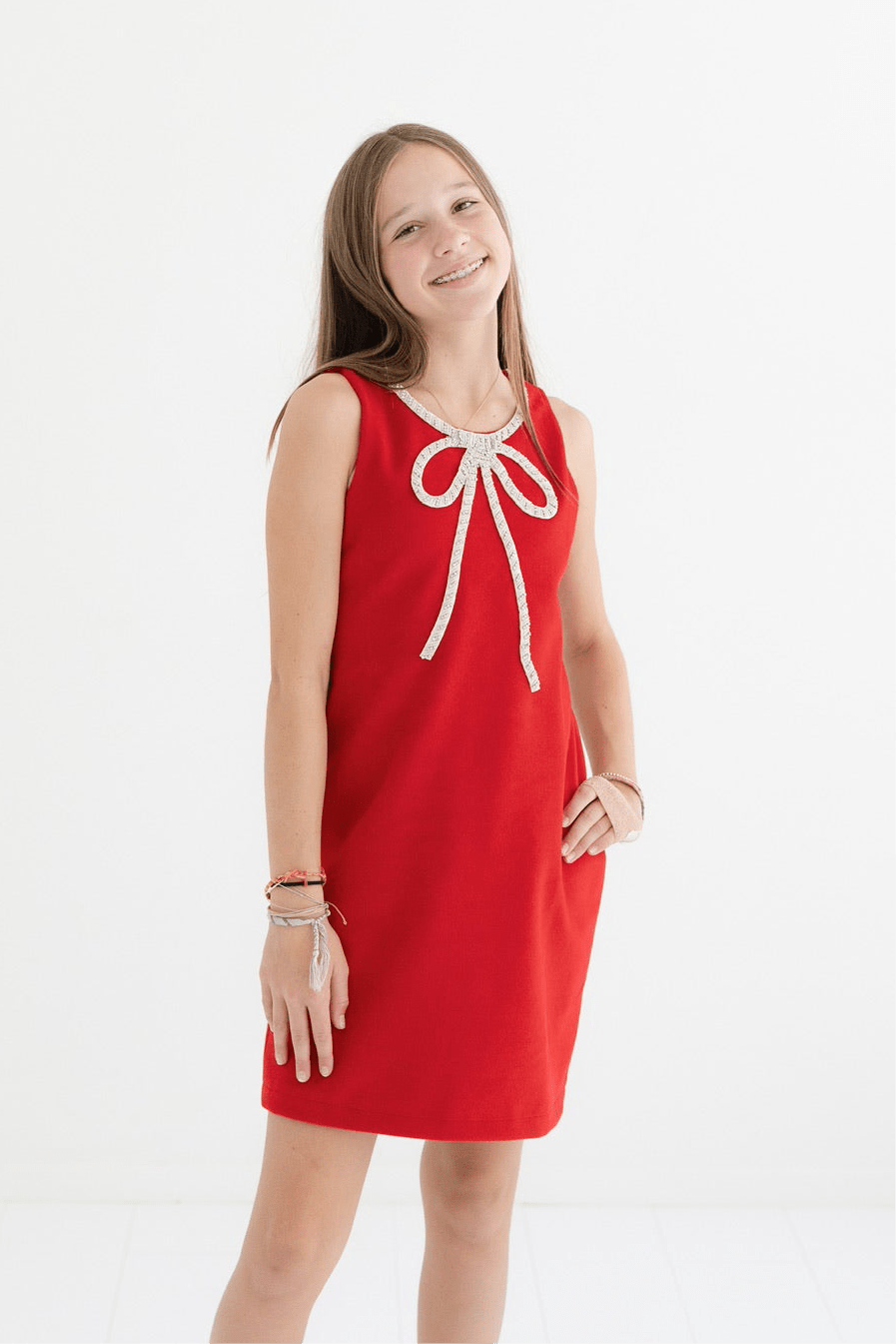 Tween Red Velvet Bow Princess Dress - CAKEWISH