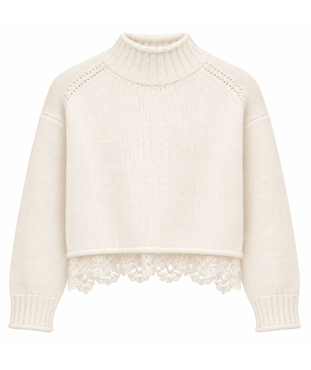 Tween Reid Lace Trim Sweater - CAKEWISH