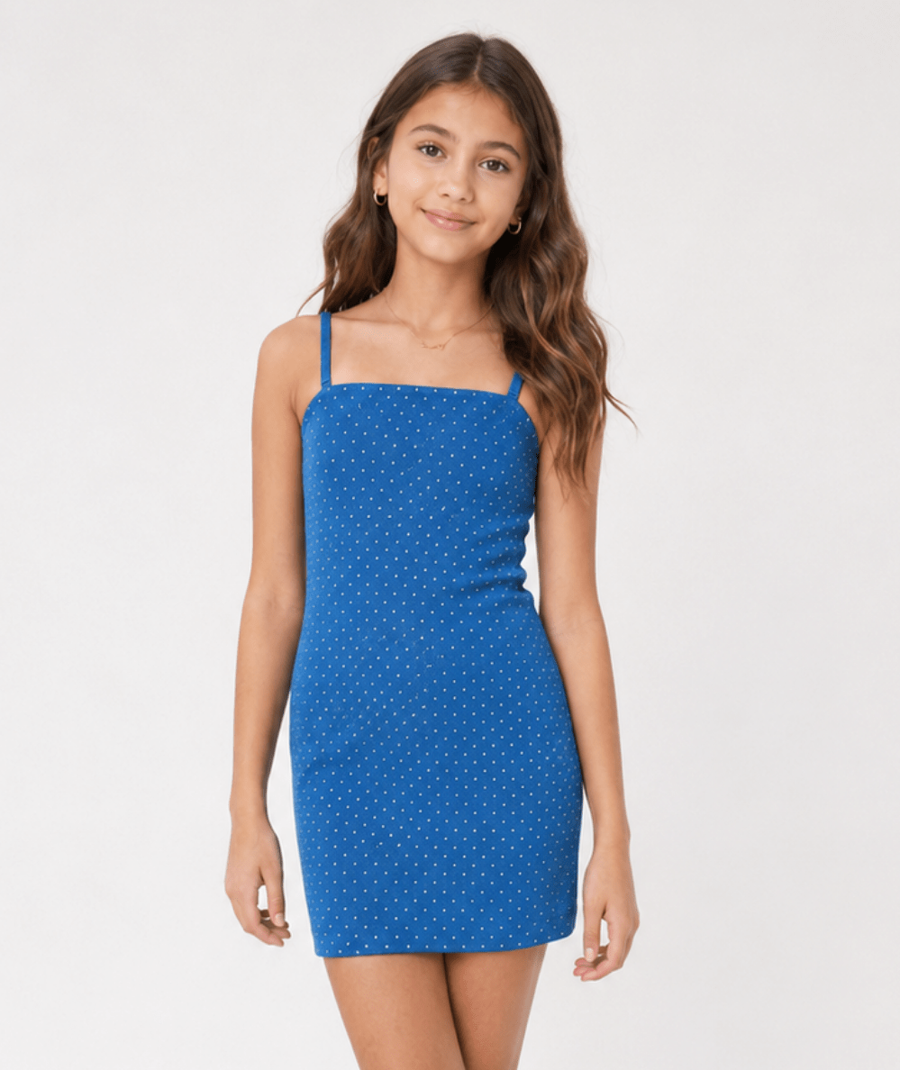 Tween Riley Rhinestone Mini Dress - CAKEWISH