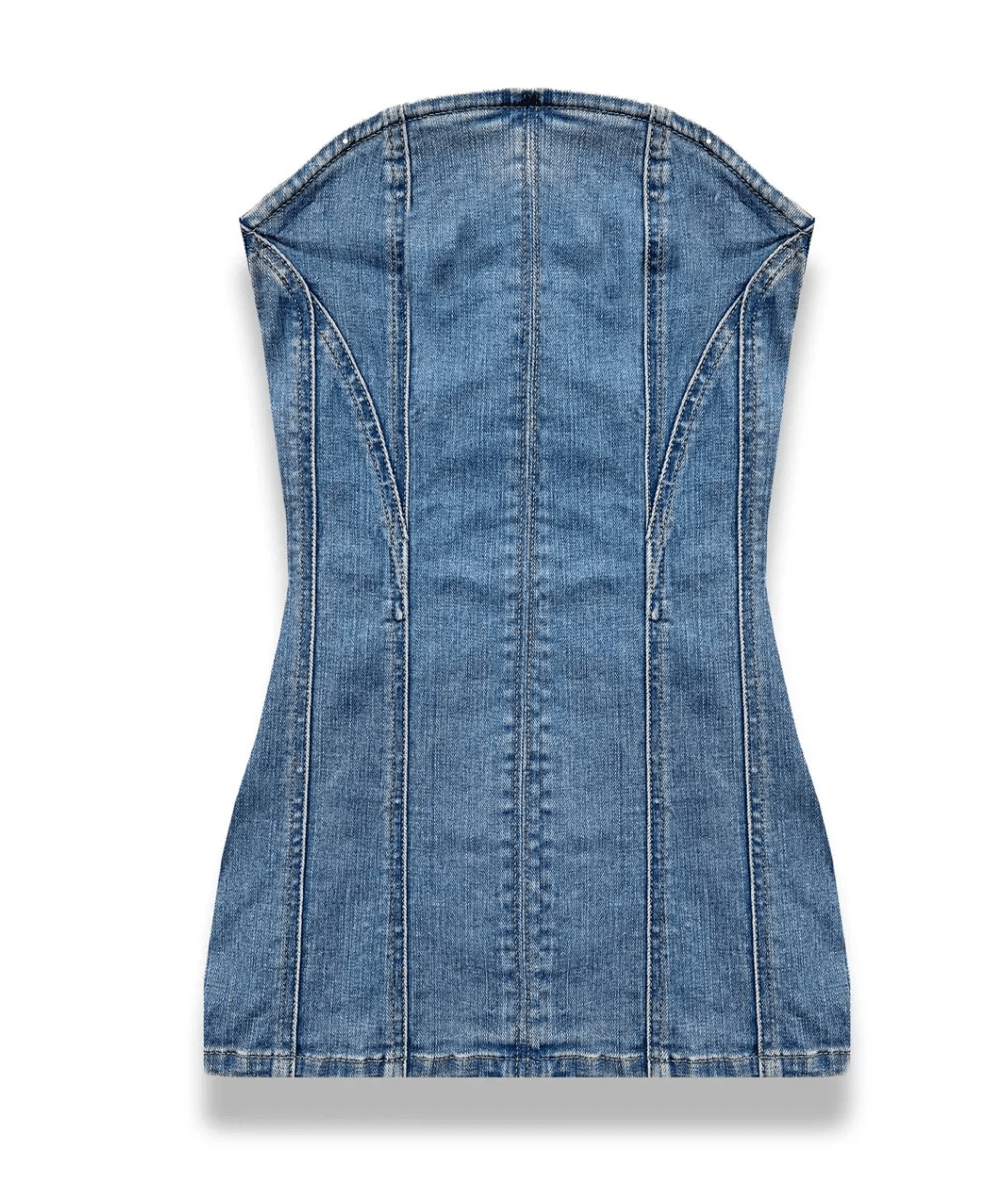 Tween Rome Strapless Denim Dress - CAKEWISH