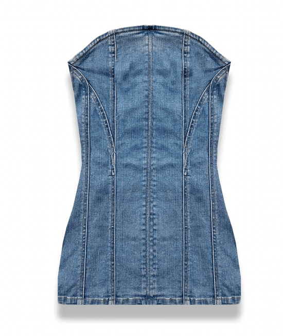 Tween Rome Strapless Denim Dress - CAKEWISH