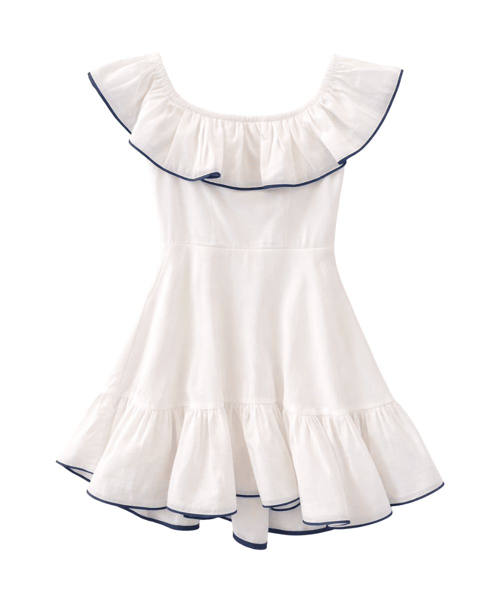 Tween Ruffle Neckline Hi - Low Dress - CAKEWISH