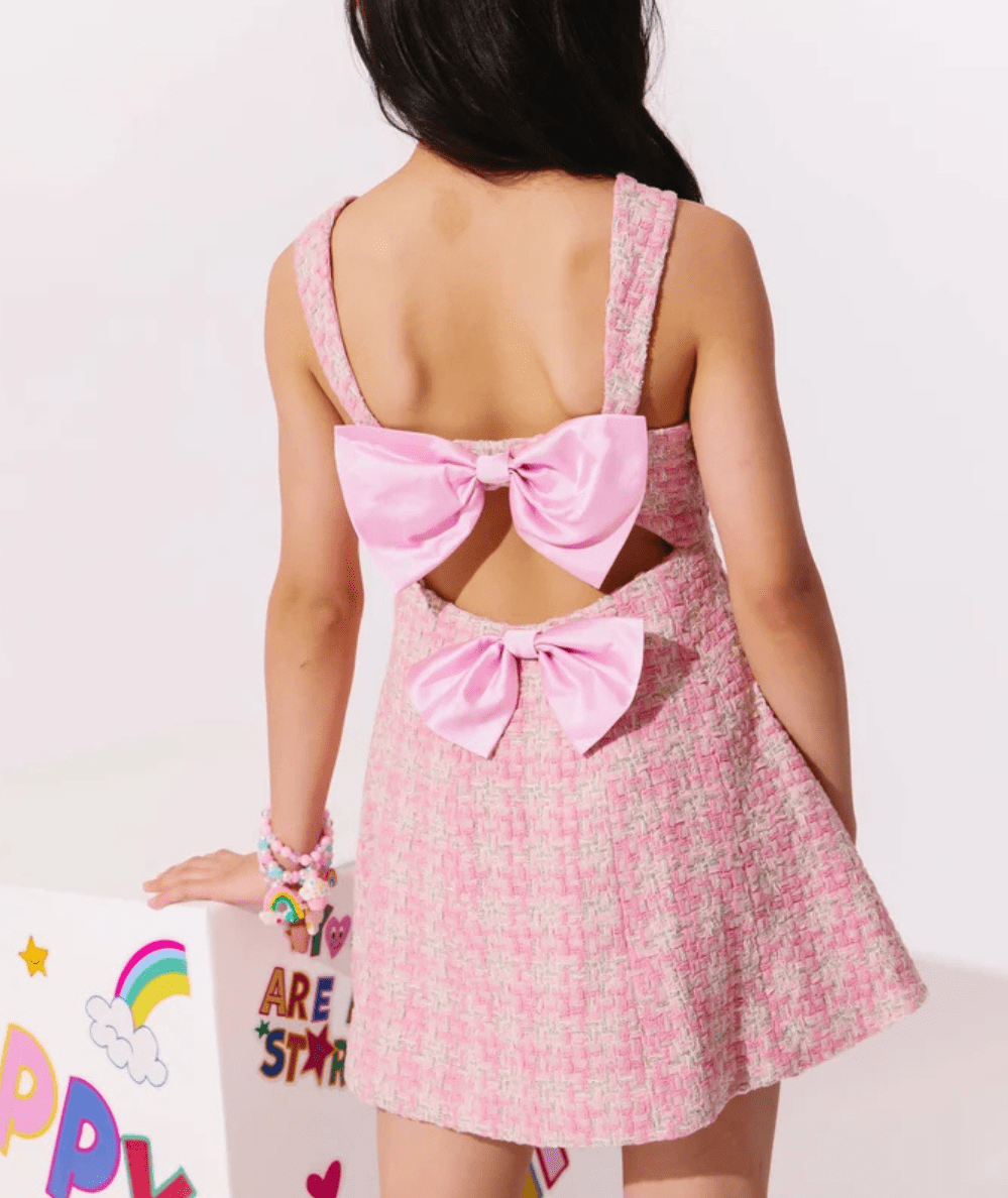 Tween Serena Dress in Pink Tweed - CAKEWISH