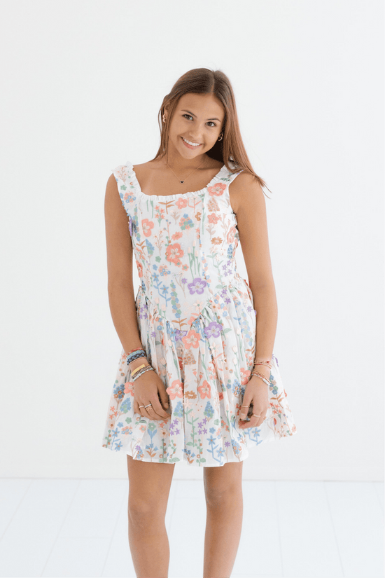 Tween Serena Embroidered Mini Dress - CAKEWISH