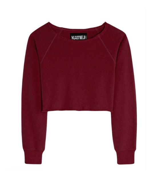 Tween Shane Off Shoulder Crop Sweatshirt - CAKEWISH