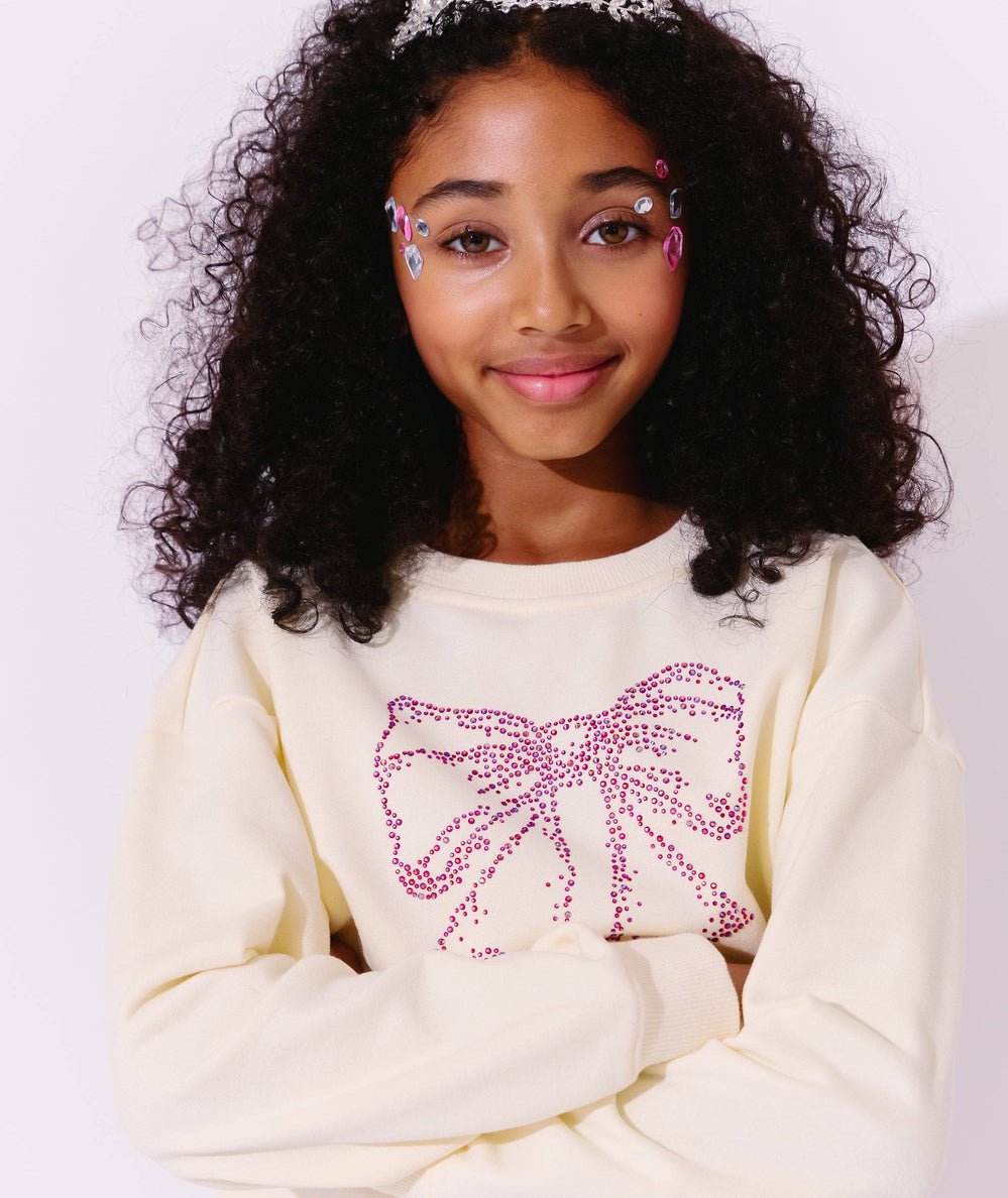Tween Shimmer Bow Sweatshirt - CAKEWISH