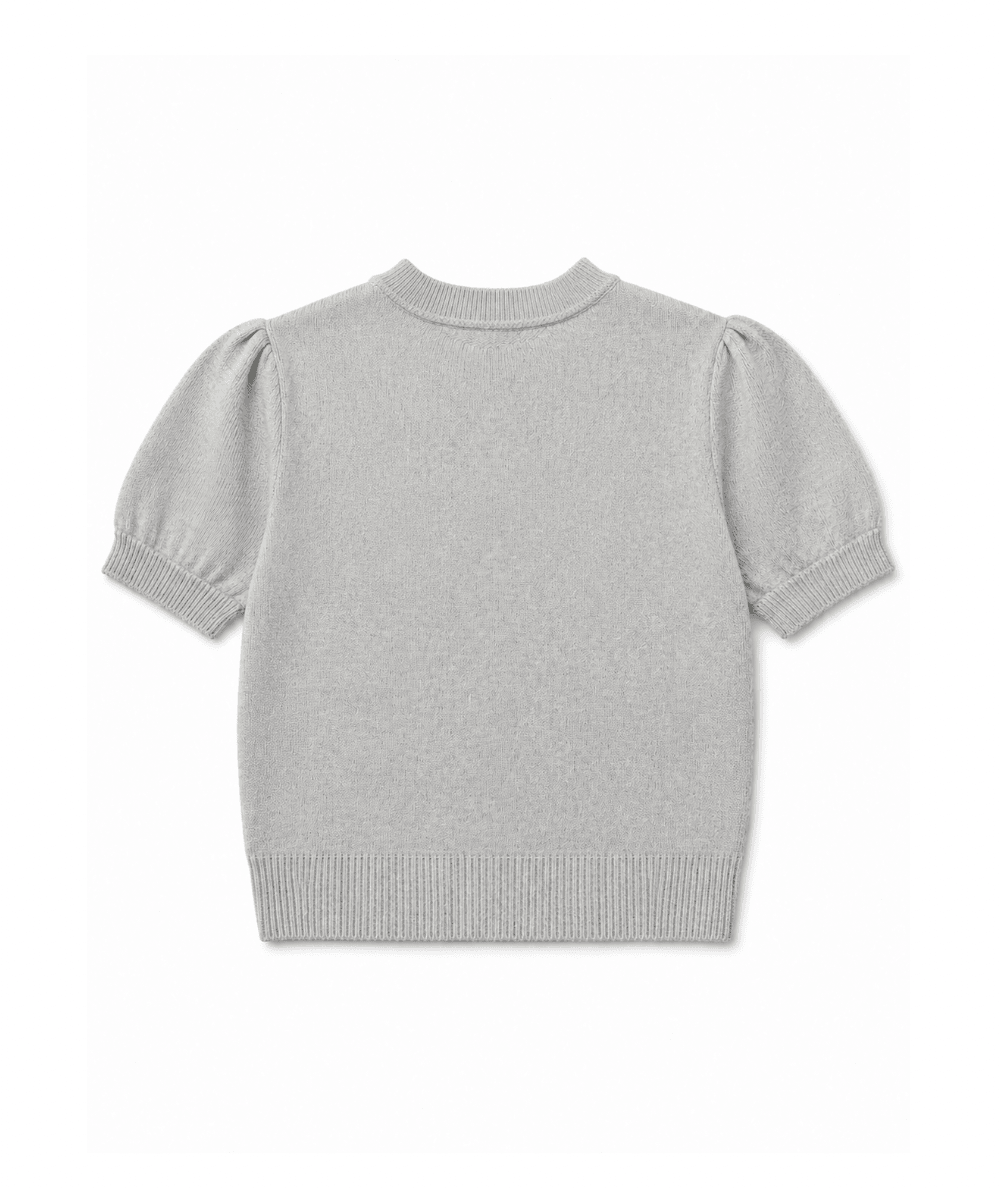 Tween Short Sleeve Heart Argyle Sweater - CAKEWISH